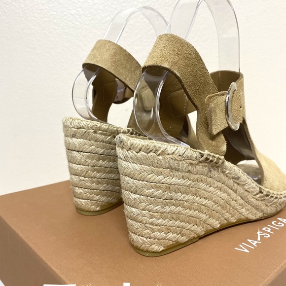 Via Spiga Nolan Espadrille Wedge Sandal Desert 9 - Picture 6 of 6